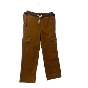 Mini Boden‎ Brown Cargo Pants Boys Size 6Y Cotton Drawstring Waist Pockets